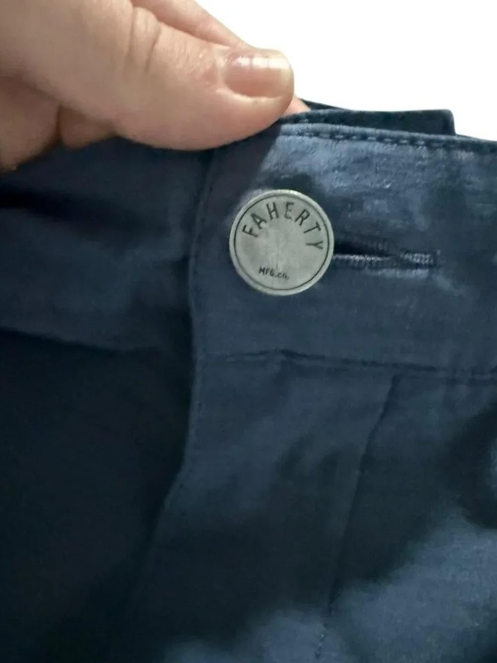 Faherty All Day Shorts Navy Blue, Size 40